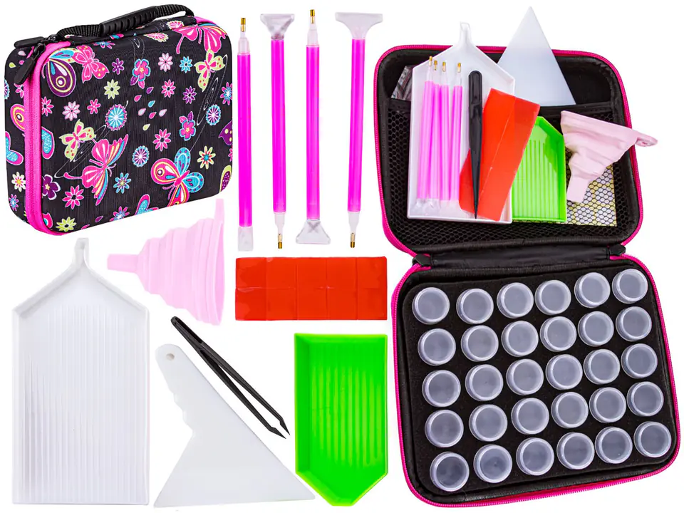 ⁨Accessories Diamond Embroidery, COLORFUL ETUI + 30 Containers + Accessories Diamond Painting Set⁩ at Wasserman.eu