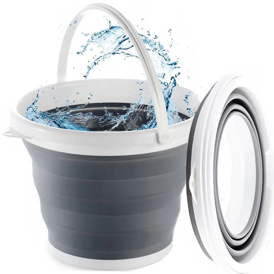 ⁨DUŻE WIADRO Z RĄCZKĄ SKŁADANE SILIKONOWE WIADERKO 5L⁩ w sklepie Wasserman.eu