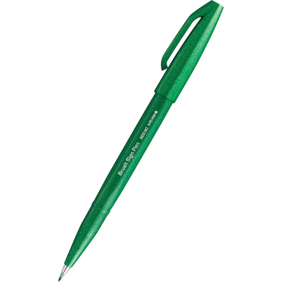 ⁨Pisak BRUSH SIGN PEN zielony SES15C-D PENTEL⁩ w sklepie Wasserman.eu