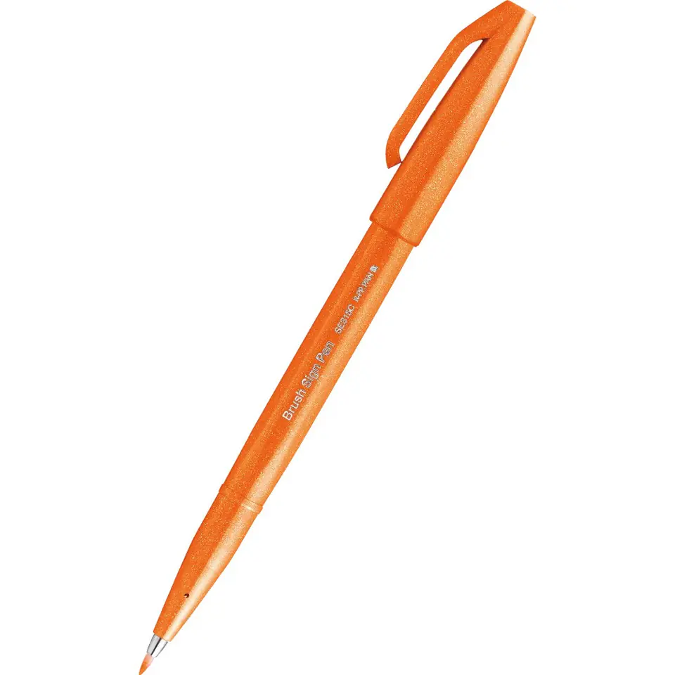 ⁨Pisak BRUSH SIGN PEN pomarańczowy SES15C-F PENTEL⁩ w sklepie Wasserman.eu