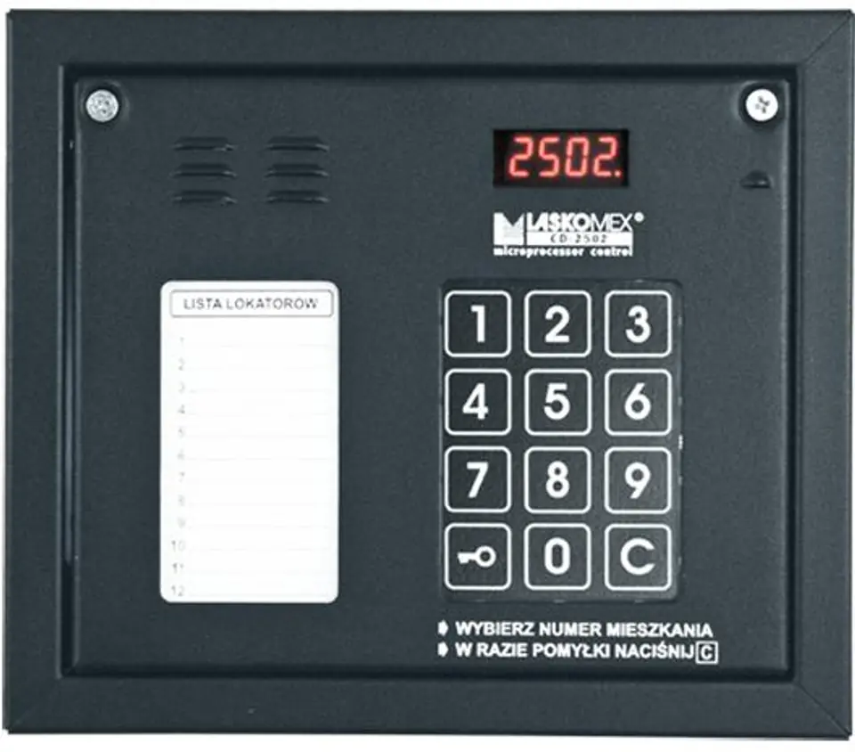 ⁨Laskomex CP-2502NR black Audio panel with mini tenant list and RFID key reader⁩ at Wasserman.eu