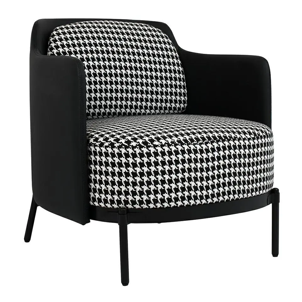 Fotel VENICE BLACK czarny PU / pepitka w sklepie Wasserman.eu