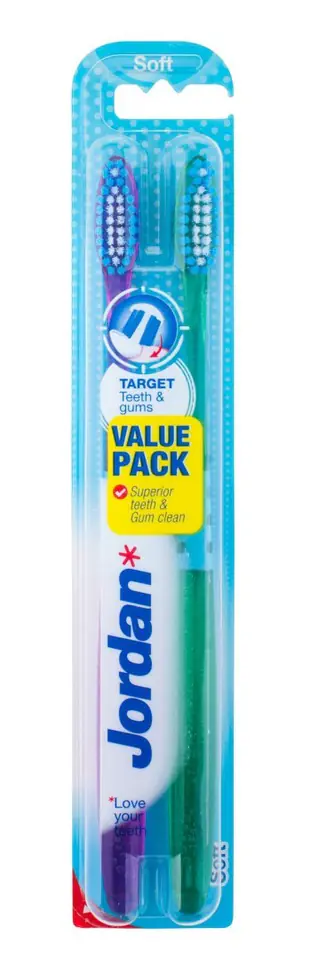 ⁨Jordan Toothbrush DUO Target Teeth & Gums soft 1 op-2pcs⁩ at Wasserman.eu