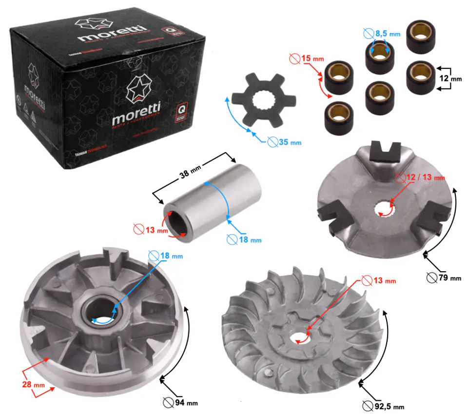 ⁨Wariator Moretti (śr. 13mm) do skutera Falcon⁩ w sklepie Wasserman.eu