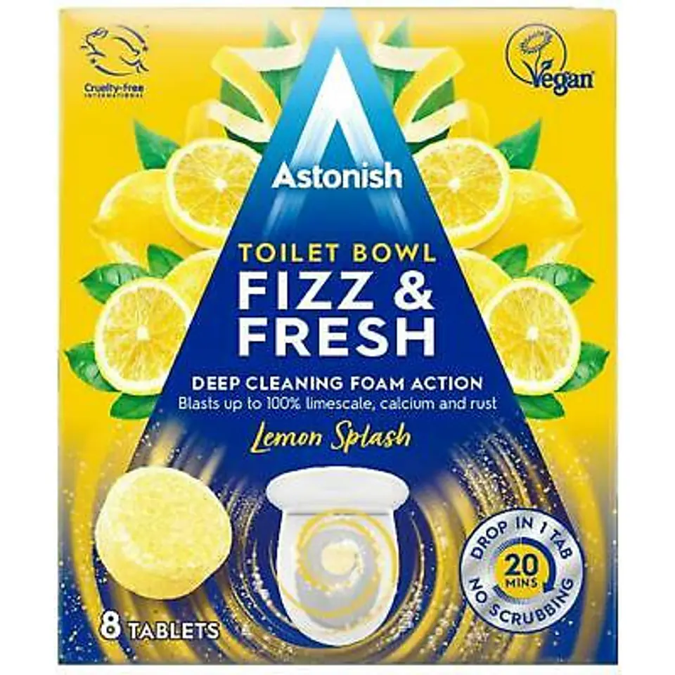 ⁨ASTONISH Toilet Cleaning Tablets 8pcs LEMON 8x25g⁩ at Wasserman.eu