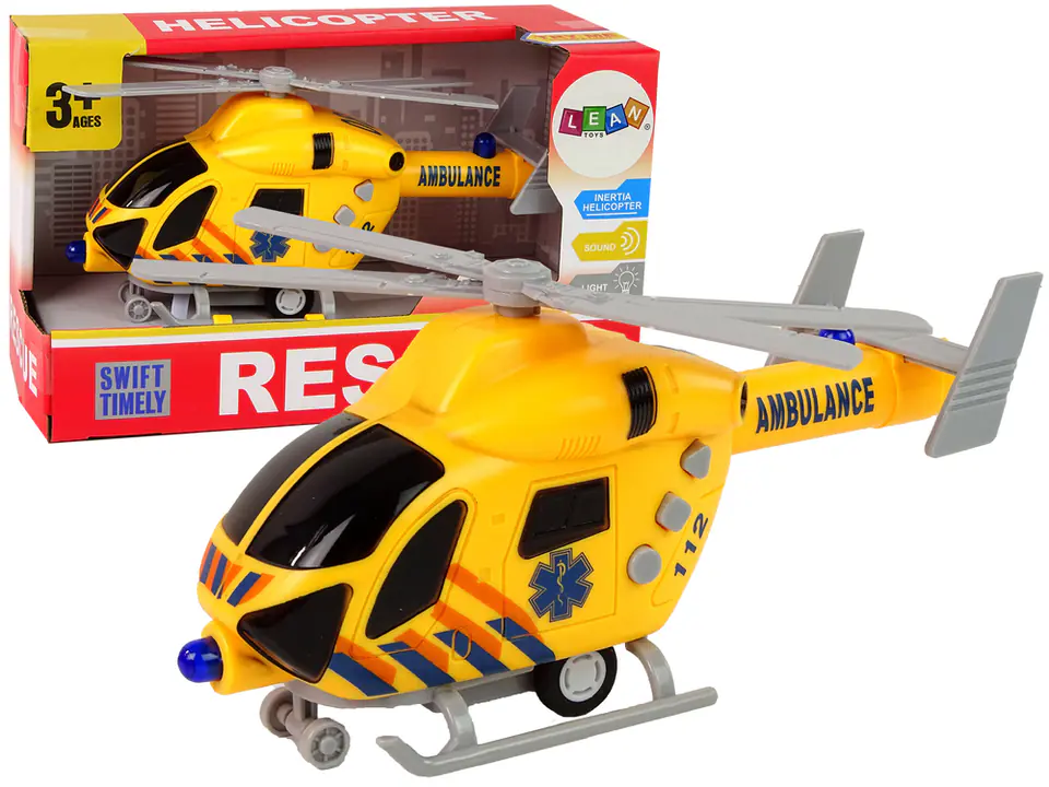 ⁨Helikopter Ratunkowy Ambulans Żółty Dźwięk Światła Śmigła⁩ w sklepie Wasserman.eu