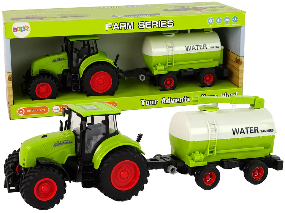 Traktor z Przyczepą Duże Koła Zielony Farma w sklepie Wasserman.eu