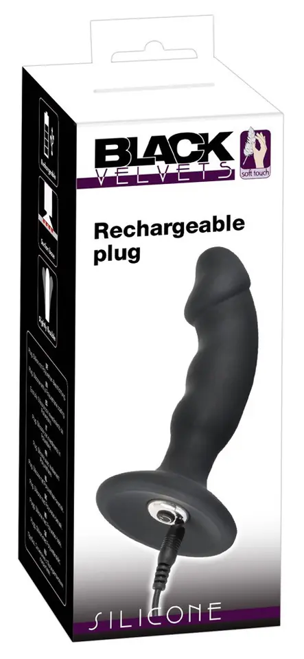 ⁨Silicone plug with vibration 14 cm Black Velvets⁩ at Wasserman.eu