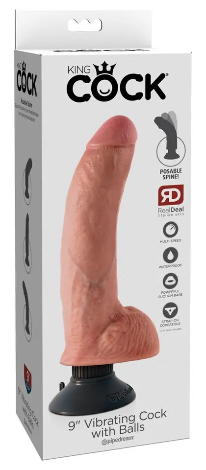 ⁨Wibrujące Dildo King Cock with Bals Pipedream 9 Light⁩ at Wasserman.eu