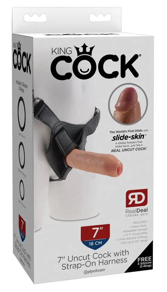 PROTEZA 7 UNCUT COCK WITH STRAP-ON HARNESS w sklepie Wasserman.eu