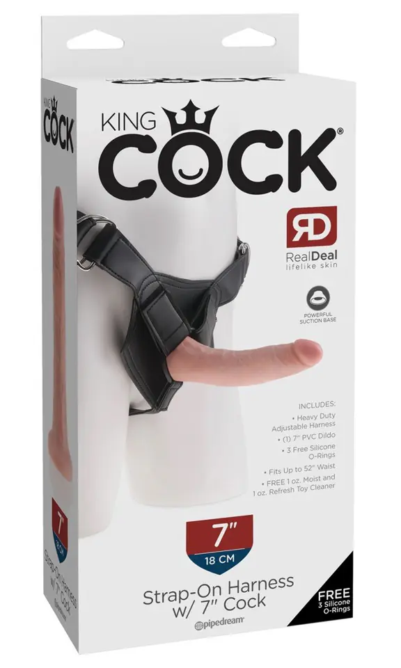 ⁨Dildo na uprzęży King Cock Strap on Horness Pipedream 7 Light⁩ at Wasserman.eu