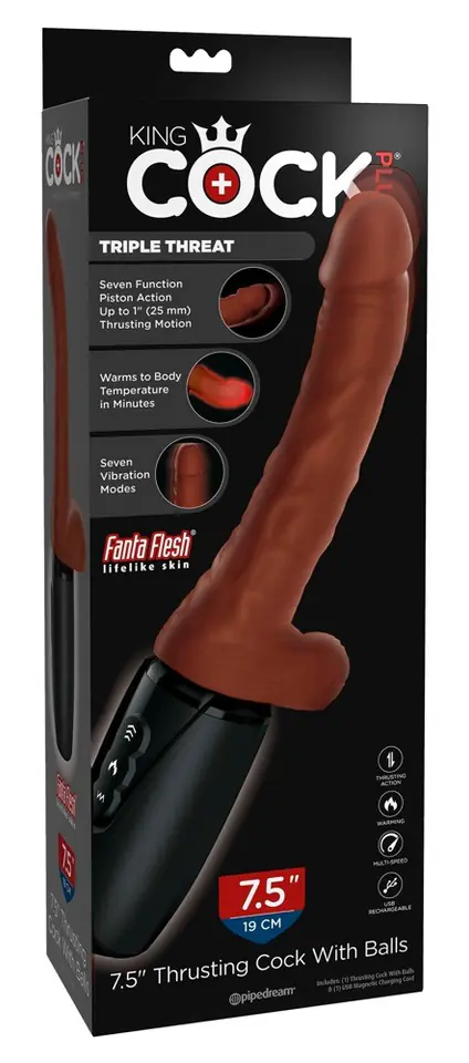 ⁨WIBRATOR 7.5" Thrusting Cock with Balls⁩ w sklepie Wasserman.eu