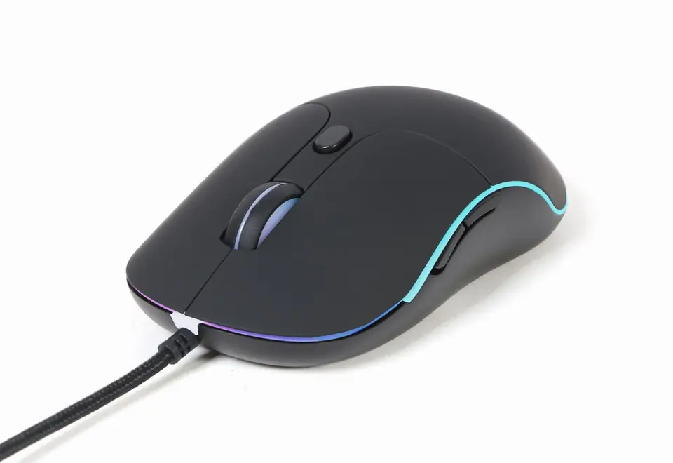 ⁨GEMBIRD MYSZ USB OPTYCZNA 2400DPI, PODŚWIETLENIE, 6 PRZYCISKÓW, CZARNA⁩ w sklepie Wasserman.eu