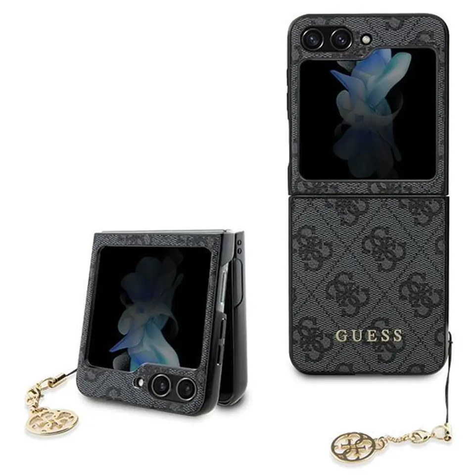 ⁨Guess GUHCZF5GF4GGR F731 Z Flip5 szary/grey hardcase 4G Charms Collection⁩ w sklepie Wasserman.eu