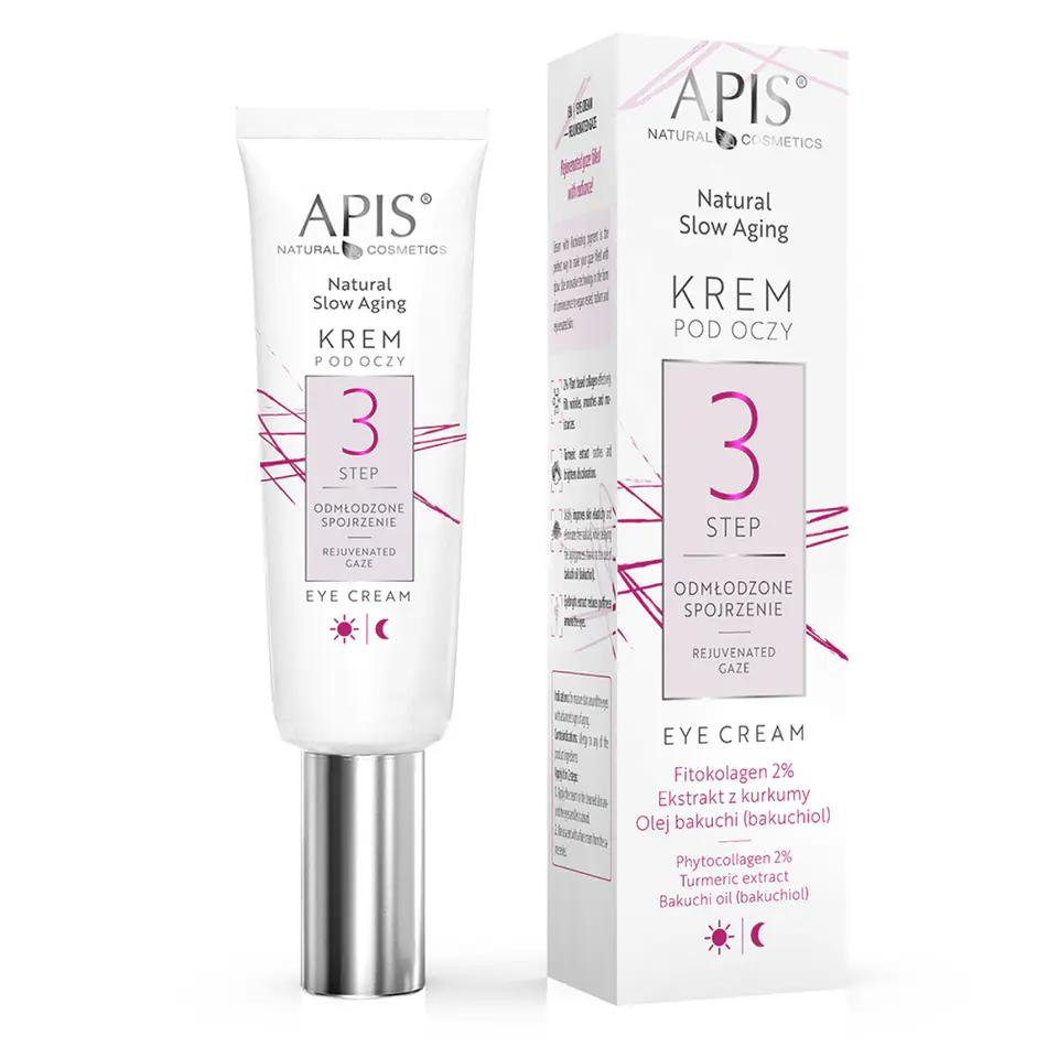 ⁨Apis Natural slow aging Krem pod oczy STEP 3 odmłodzone spojrzenie 15 ml⁩ w sklepie Wasserman.eu