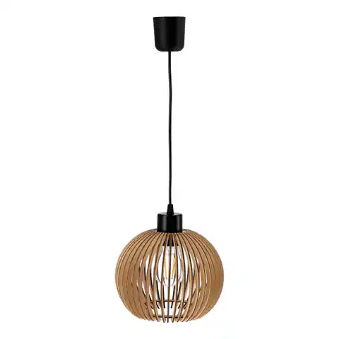 ⁨ANAFI 1P E27, lampa wisząca, max. 60W, czarna, drewno⁩ w sklepie Wasserman.eu
