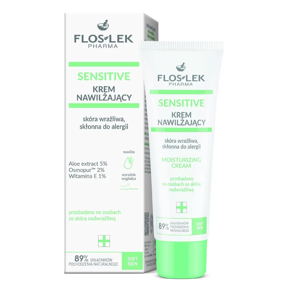 ⁨Floslek Sensitive Krem nawilżajacy skóra wrażliwa 50ml⁩ w sklepie Wasserman.eu