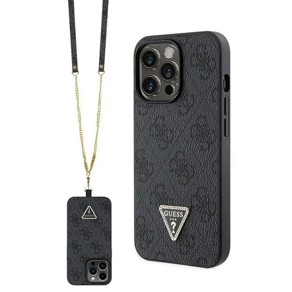 ⁨Guess GUHCP13LP4TDSCPK iPhone 13 Pro / 13 6.1" czarny/black hardcase Crossbody 4G Metal Logo⁩ w sklepie Wasserman.eu