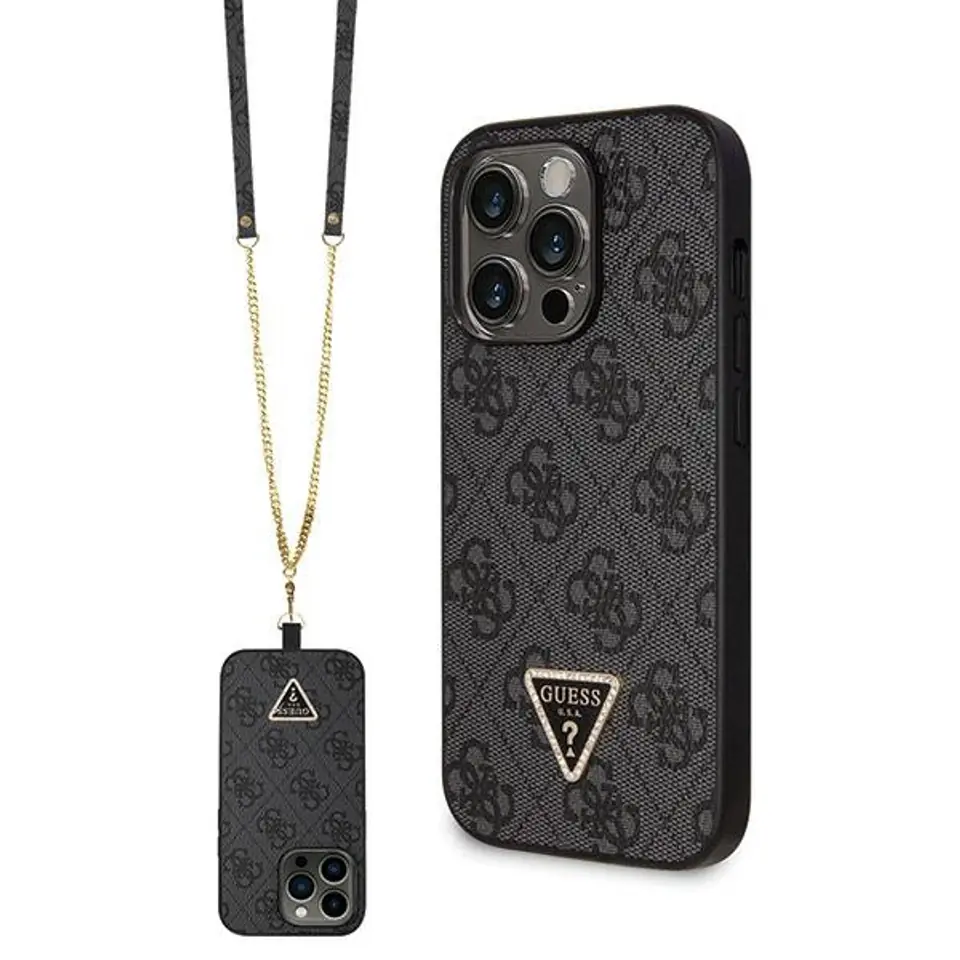 ⁨Guess GUHCP14LP4TDSCPK iPhone 14 Pro 6.1" czarny/black hardcase Crossbody 4G Metal Logo⁩ w sklepie Wasserman.eu