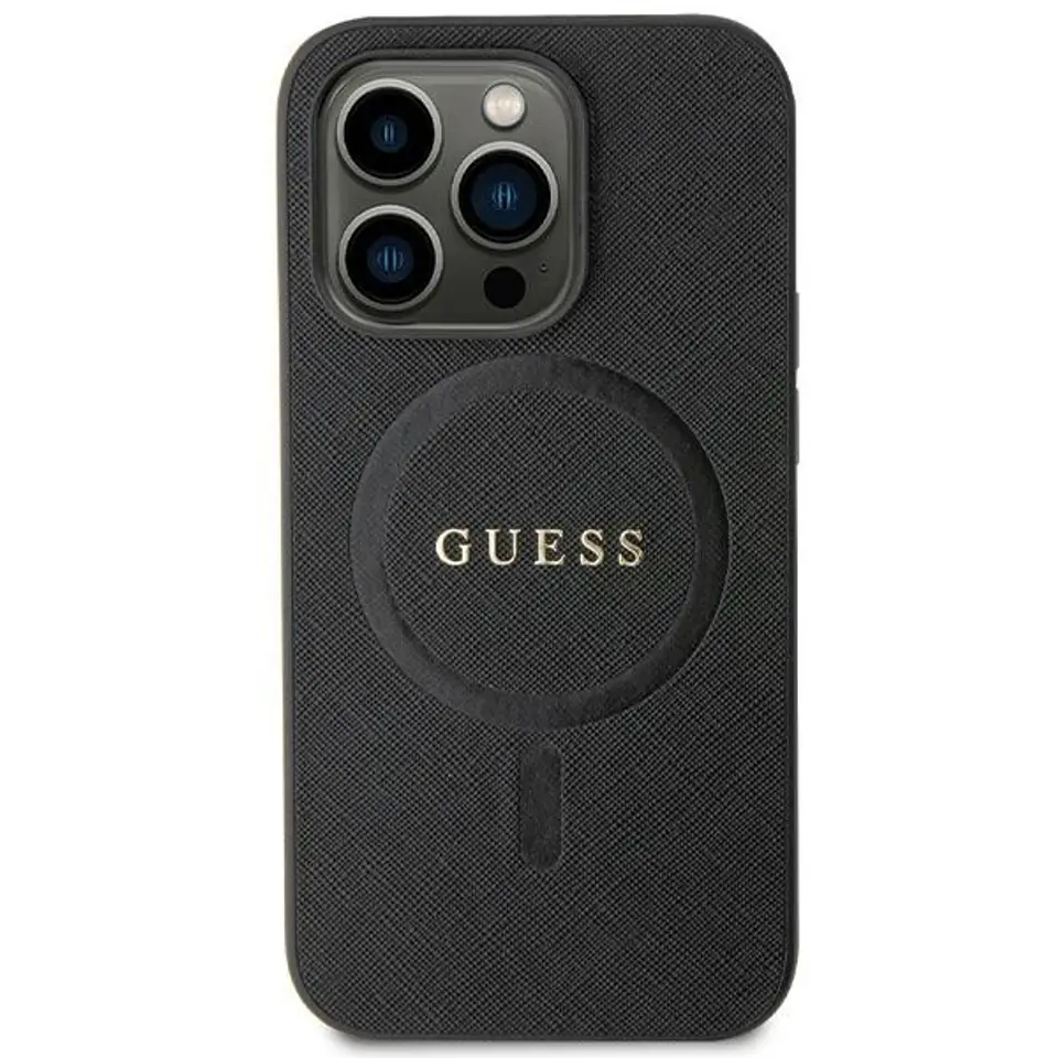 ⁨Guess GUHMP13XPSAHMCK iPhone 13 Pro Max 6.7" czarny/black hardcase Saffiano MagSafe⁩ w sklepie Wasserman.eu