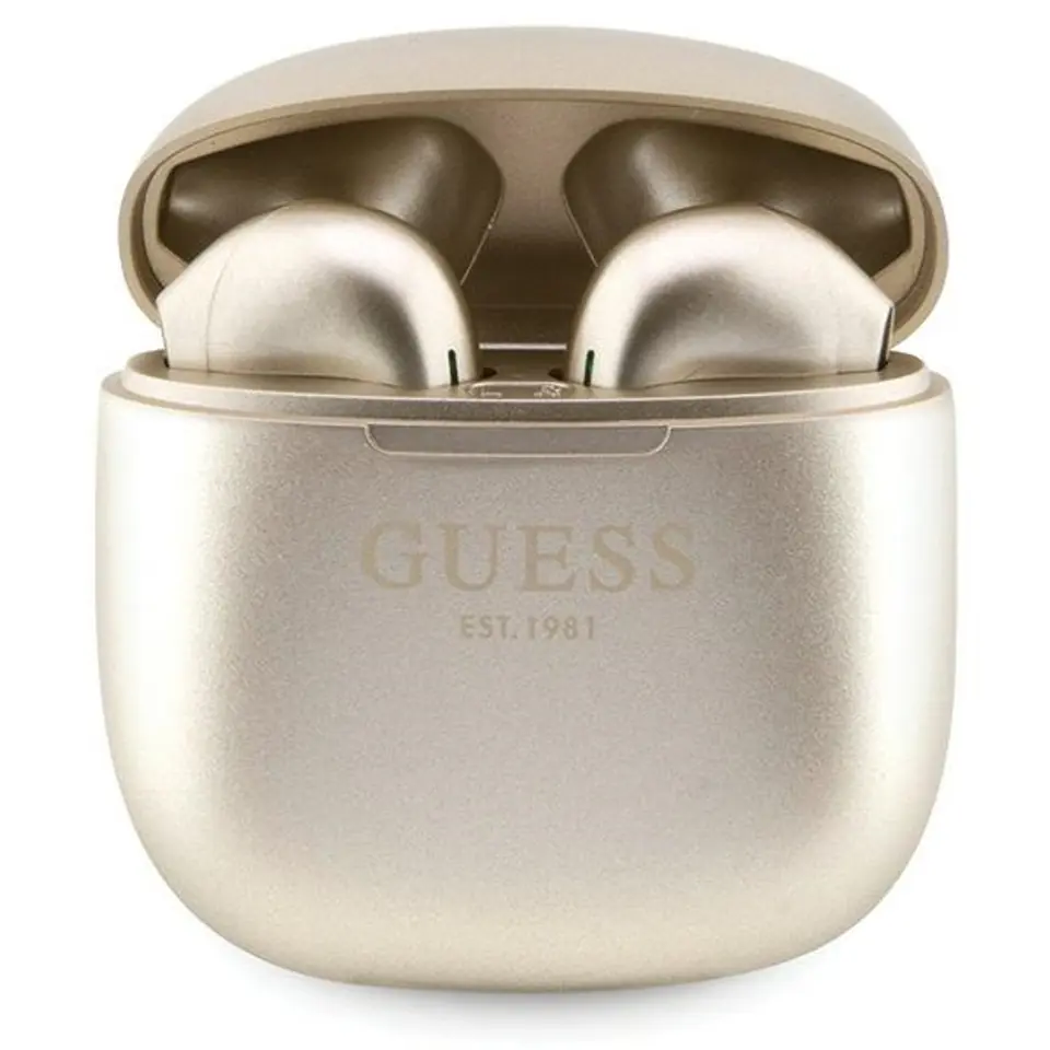 ⁨Guess słuchawki Bluetooth GUTWST26PSD TWS + stacja dokująca złoty/gold Classic EST Logo⁩ w sklepie Wasserman.eu