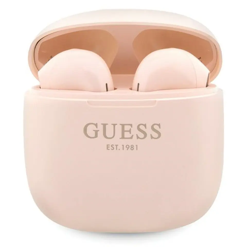 ⁨Guess słuchawki Bluetooth GUTWST26PSP TWS + stacja dokująca różowy/pink Classic EST Logo⁩ w sklepie Wasserman.eu