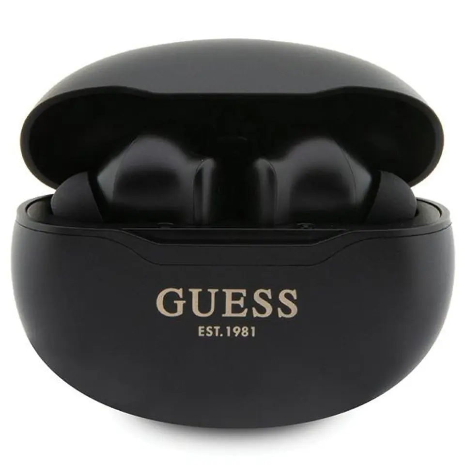 ⁨Guess słuchawki Bluetooth GUTWST50EK TWS + stacja dokująca czarny/black Classic EST⁩ w sklepie Wasserman.eu