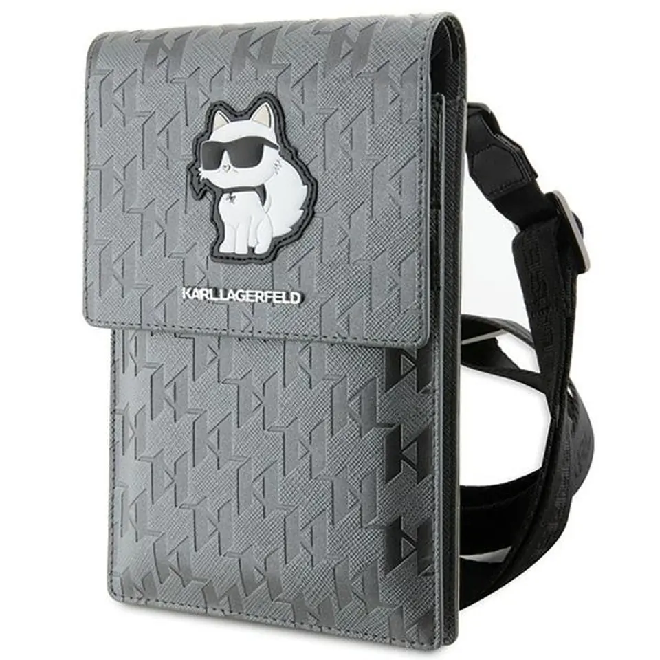 ⁨Karl Lagerfeld Torebka KLWBSAKHPCG srebrny/silver Saffiano Monogram Choupette⁩ w sklepie Wasserman.eu