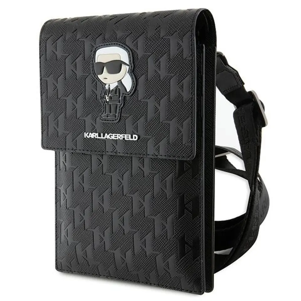 ⁨Karl Lagerfeld Torebka KLWBSAKHPKK czarny/black Saffiano Monogram Ikonik⁩ w sklepie Wasserman.eu