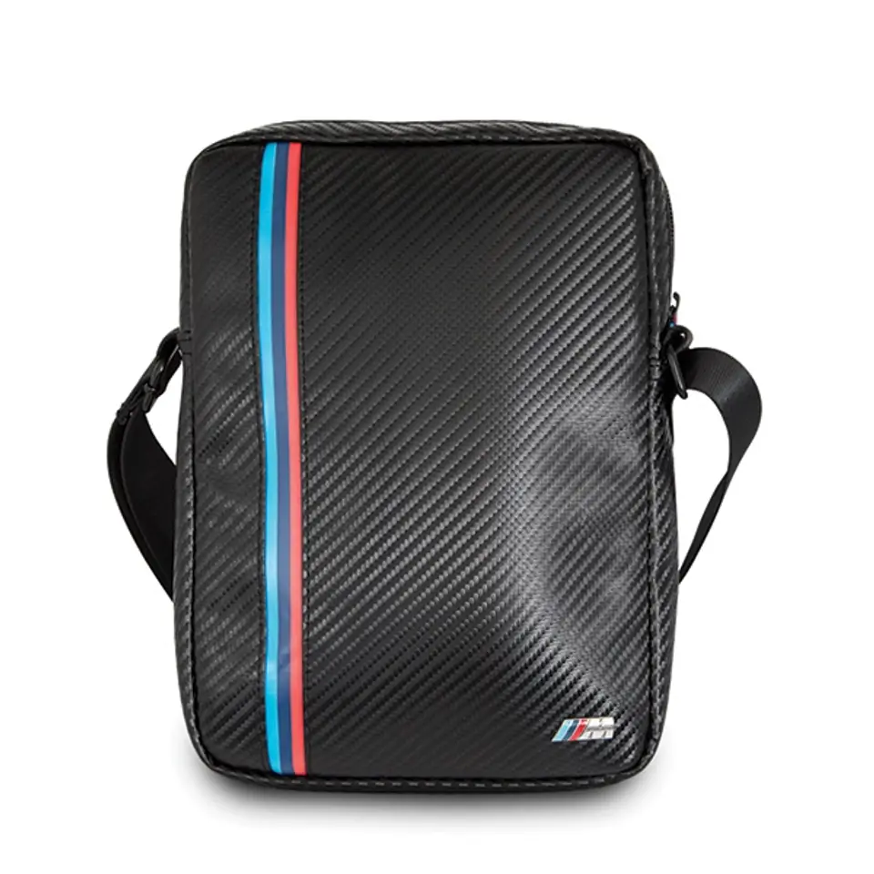 ⁨Torba BMW BMTB8MCPBK Tablet 8" czarny/black Carbon / Tricolor Stripe⁩ w sklepie Wasserman.eu