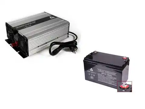⁨Emergency power kit AZO Digital Sinus UPS-2000SR 2000W + AKU 100Ah 12V VRLA AGM⁩ at Wasserman.eu