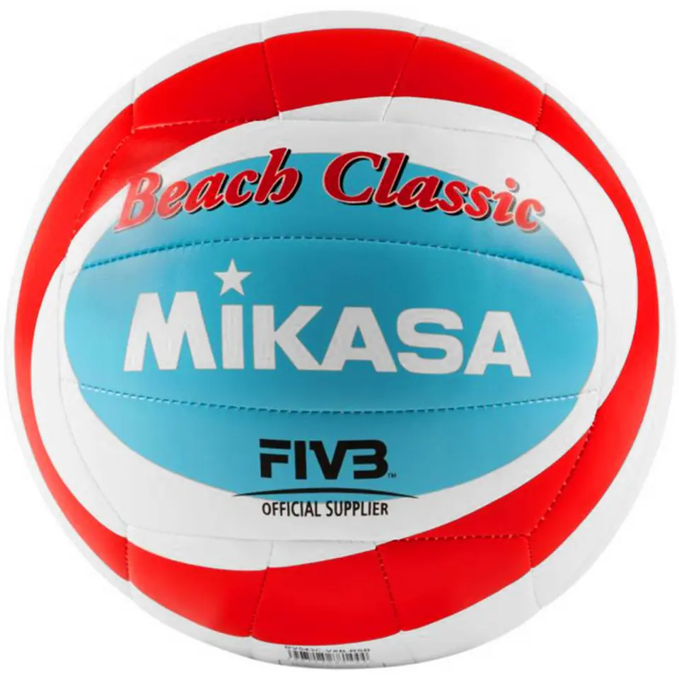 ⁨Piłka siatkowa plażowa Mikasa Beach Classic BV543C (kolor Biały. Czerwony. Niebieski, rozmiar 5)⁩ w sklepie Wasserman.eu
