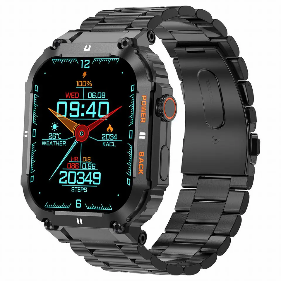 SMARTWATCH MĘSKI Gravity GT6-2 - WYKONYWANIE POŁĄCZEŃ, MONITOR SNU (sg020b) w sklepie Wasserman.eu