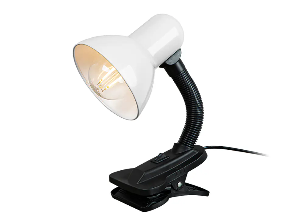 ⁨44-156# Lampka biurkowa lb-08 z klipsem biała⁩ w sklepie Wasserman.eu