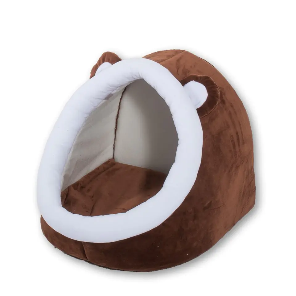 ⁨GO GIFT cat bed - brown-white - 40x45x34 cm⁩ at Wasserman.eu