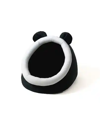 ⁨GO GIFT Budka z uszami dla kota - czarno-biały - 40x45x34 cm⁩ w sklepie Wasserman.eu