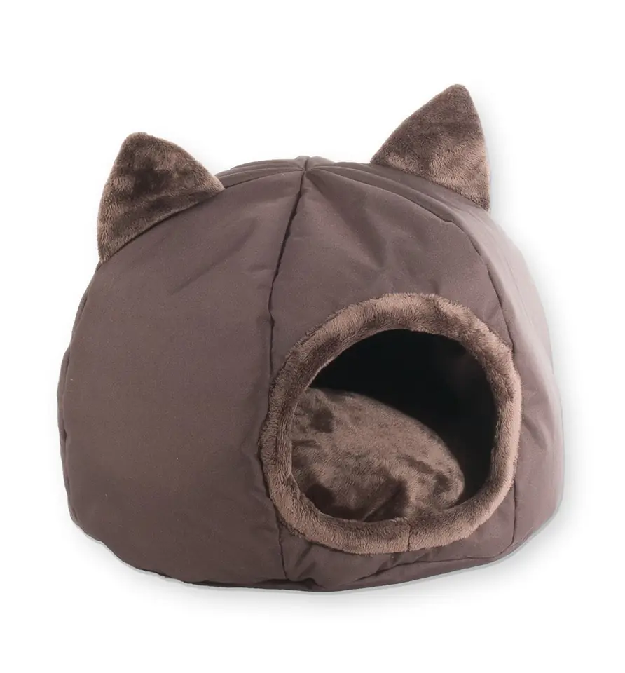 ⁨GO GIFT cat bed - brown - 40x40x34 cm⁩ at Wasserman.eu