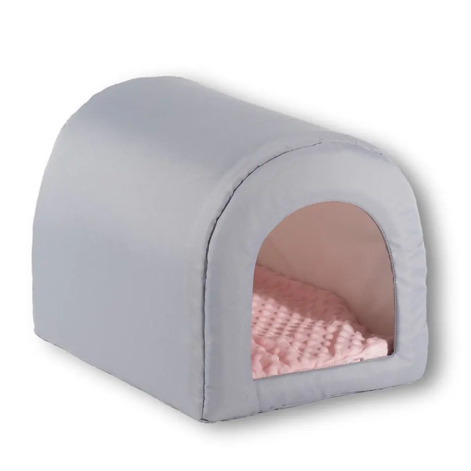 ⁨GO GIFT Dog and cat cave bed - light grey - 40 x 33 x 29 cm⁩ at Wasserman.eu