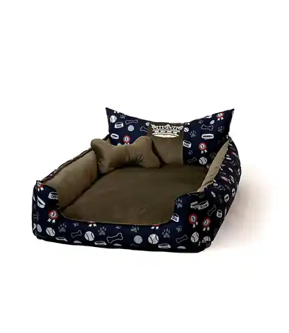 ⁨GO GIFT Dog and cat bed XL - brown - 100x80x18 cm⁩ at Wasserman.eu