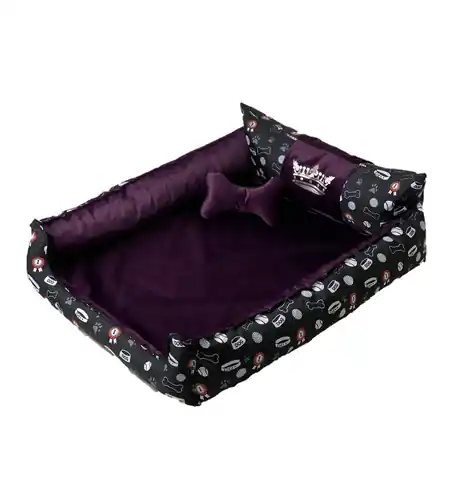 ⁨GO GIFT Dog and cat bed XXL - purple - 110x90x18 cm⁩ at Wasserman.eu