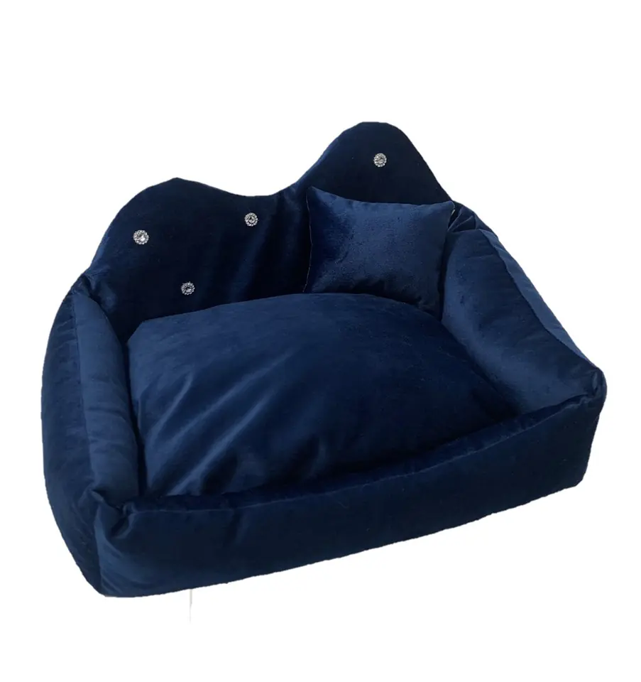 ⁨GO GIFT Prince navy blue L - pet bed - 52 x 42 x 10 cm⁩ at Wasserman.eu