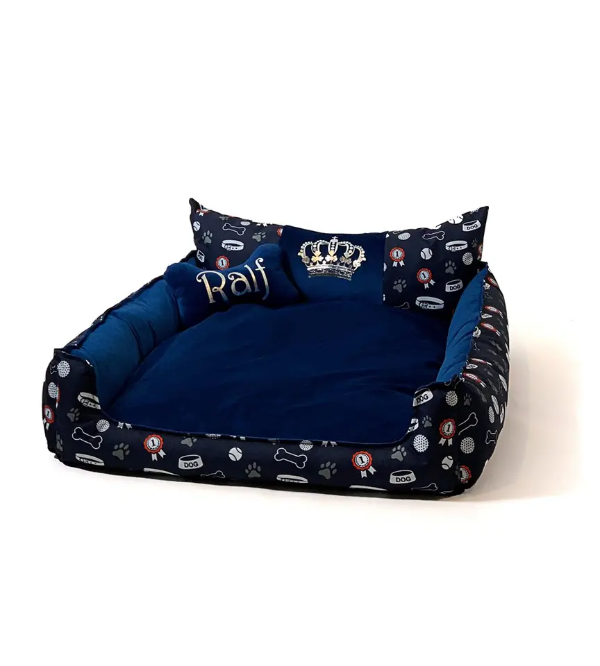 ⁨GO GIFT Dog and cat bed XL - navy blue - 100x80x18 cm⁩ at Wasserman.eu