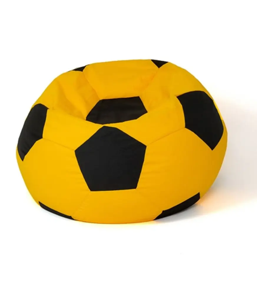 ⁨Soccer Sako bag pouffe yellow-black XL 120 cm⁩ at Wasserman.eu