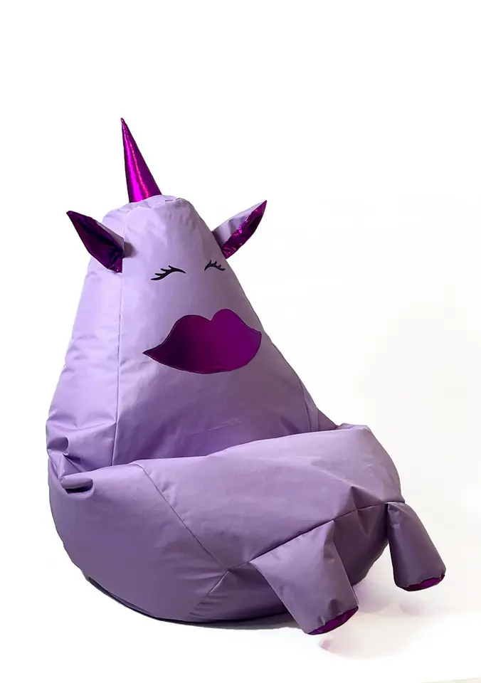 ⁨Sako bag pouffe Unicorn with mouth purple L 105 x 80 cm⁩ at Wasserman.eu