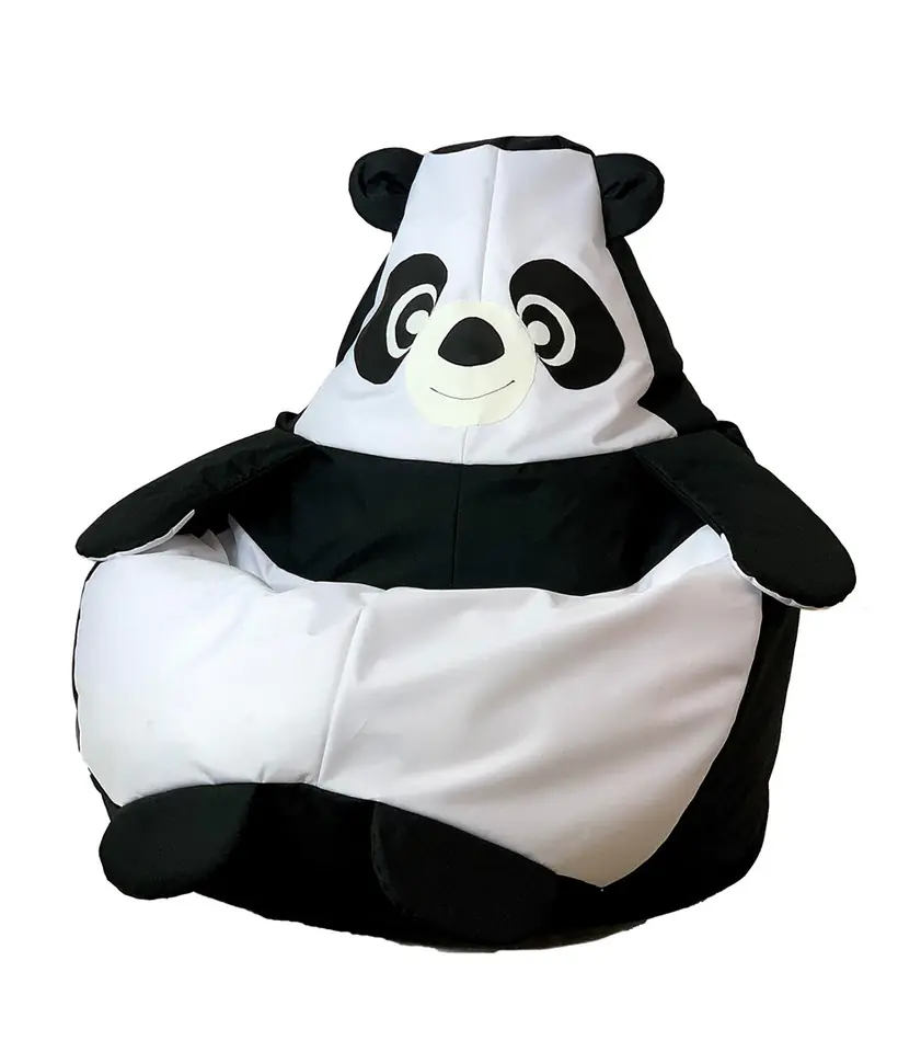 ⁨Pufa worek sako PANDA czarny-biały XL 130x90⁩ w sklepie Wasserman.eu