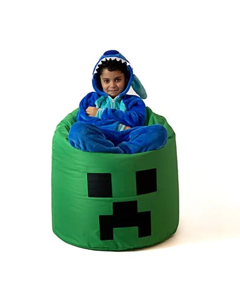 ⁨Sako bag pouffe Minecraft green XXL 110 x 90 cm⁩ at Wasserman.eu