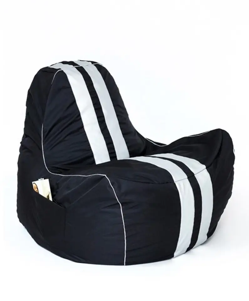 ⁨Sako bag pouffe Ferrari black and white XXL 140 x 100 cm⁩ at Wasserman.eu