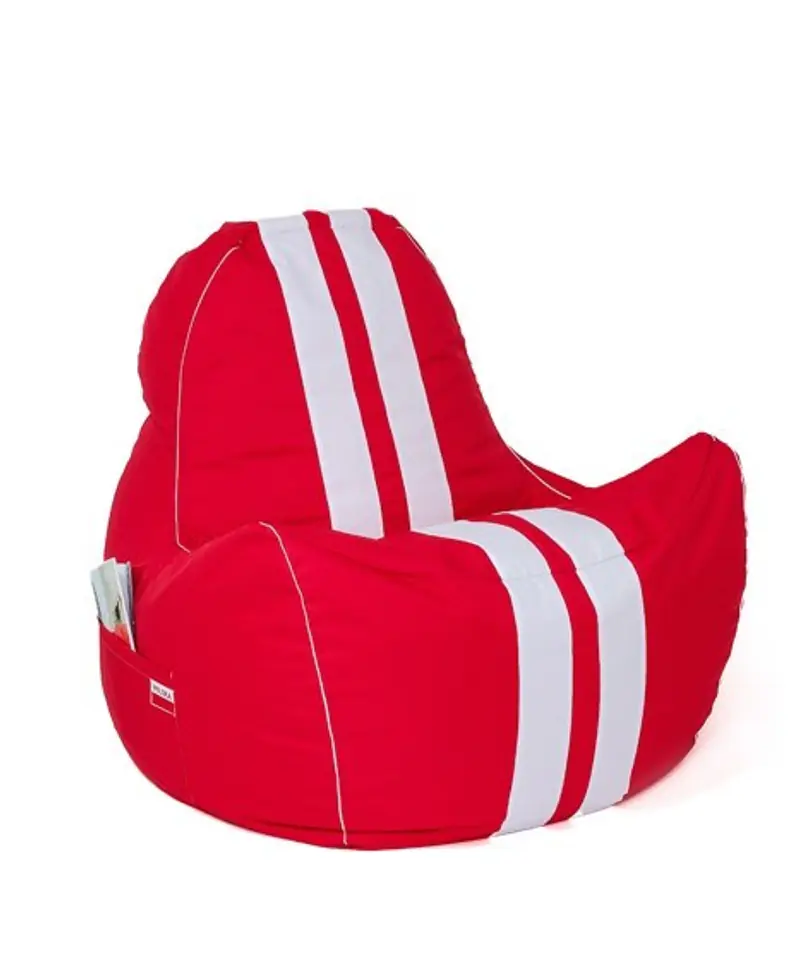 ⁨Ferrari red-white XXL 140 x 100 cm Sako bag pouffe⁩ at Wasserman.eu