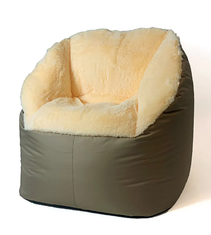 ⁨Pufa worek sako FLUFFY kremowy XXL 140x90⁩ w sklepie Wasserman.eu