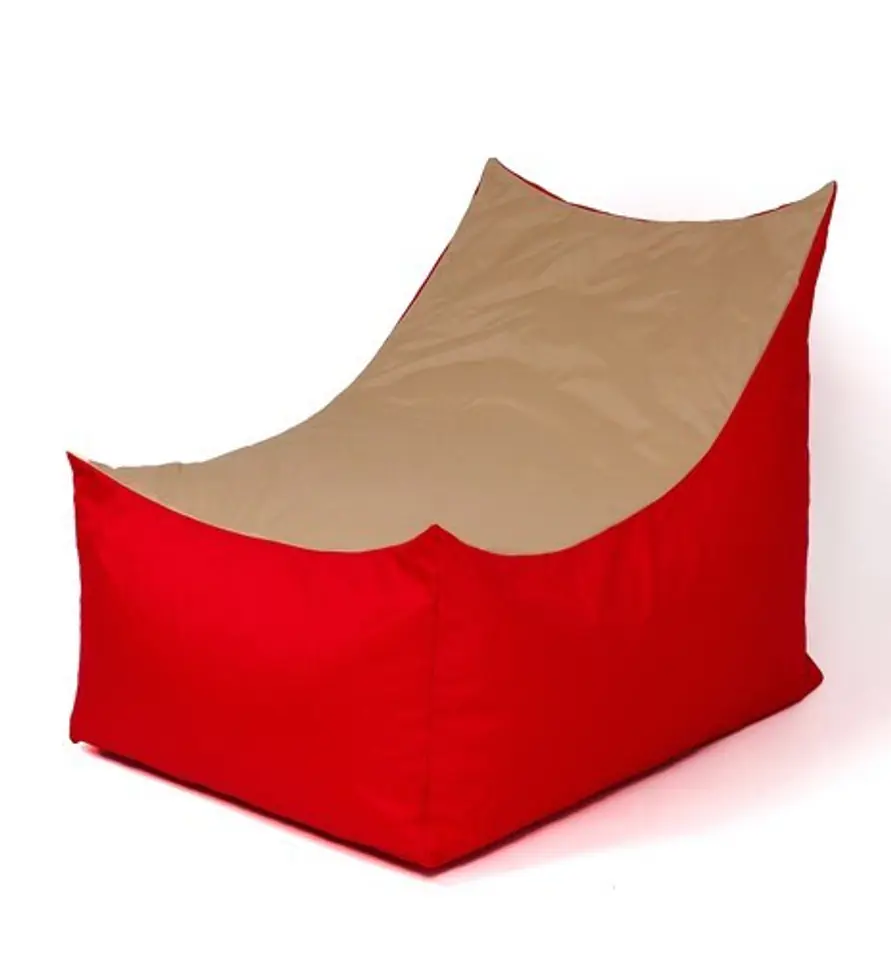 ⁨Pufa worek sako TRON czerwony-beżowy XXL 140x90⁩ w sklepie Wasserman.eu